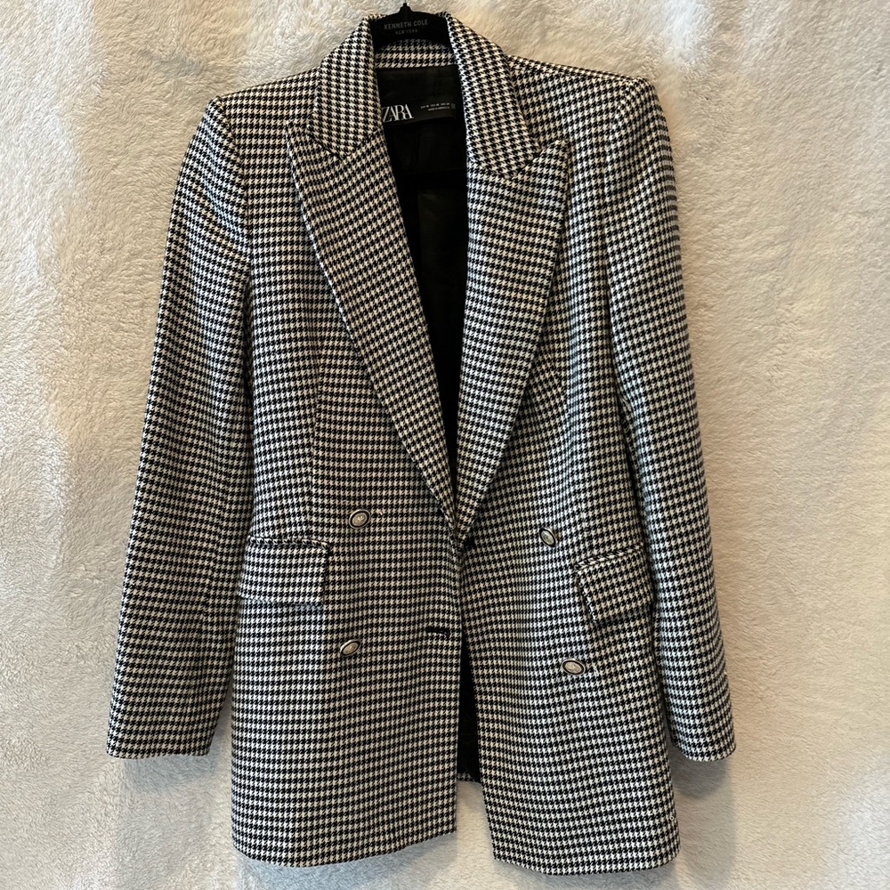 Double Breasted Plaid Blazer